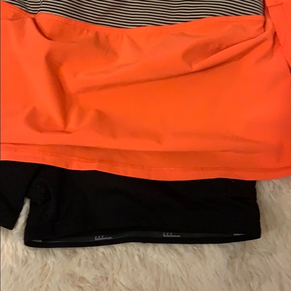Lululemon skirt skort pleated orange black 8 euc - Picture 3 of 7